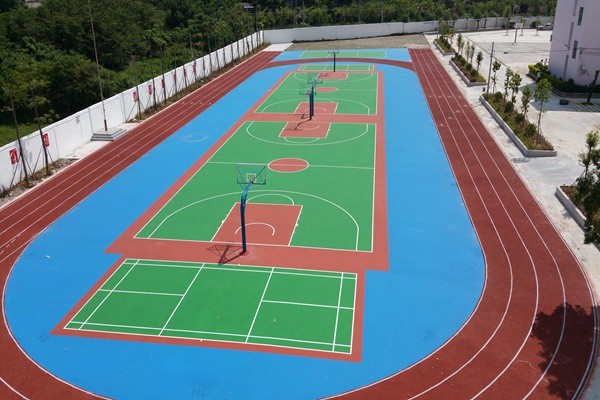 硅PU籃球場材料施工要點